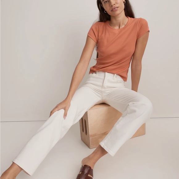 Madewell Brightside Tee in Classic Coral - Picture 1 of 4